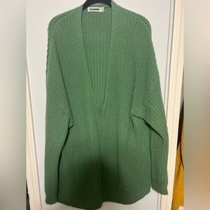 Chunky knit v neck sweater